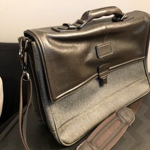 Tumi Flap Briefcase with multiple inside and outside storage for work essentials